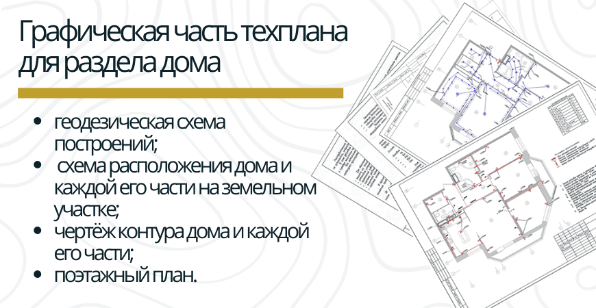 Графическая часть техплана Графическая часть техплана для раздела дома в Волосово
